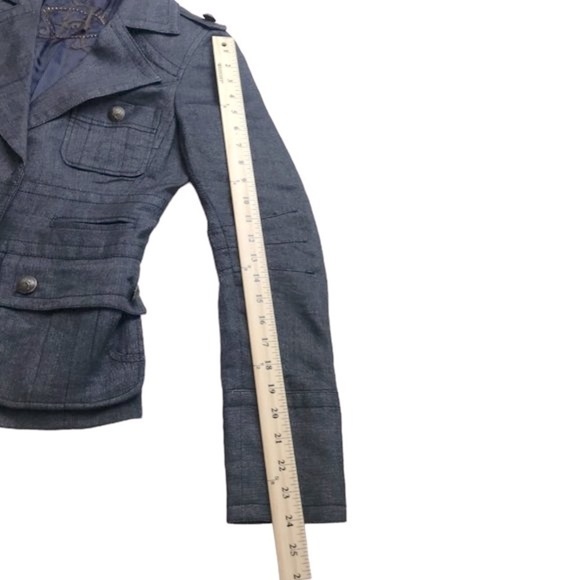 Alba Conde Women's Gray Lined Long Sleeve Tailored Short Blazer Jacket Size 38 - Picture 16 of 16